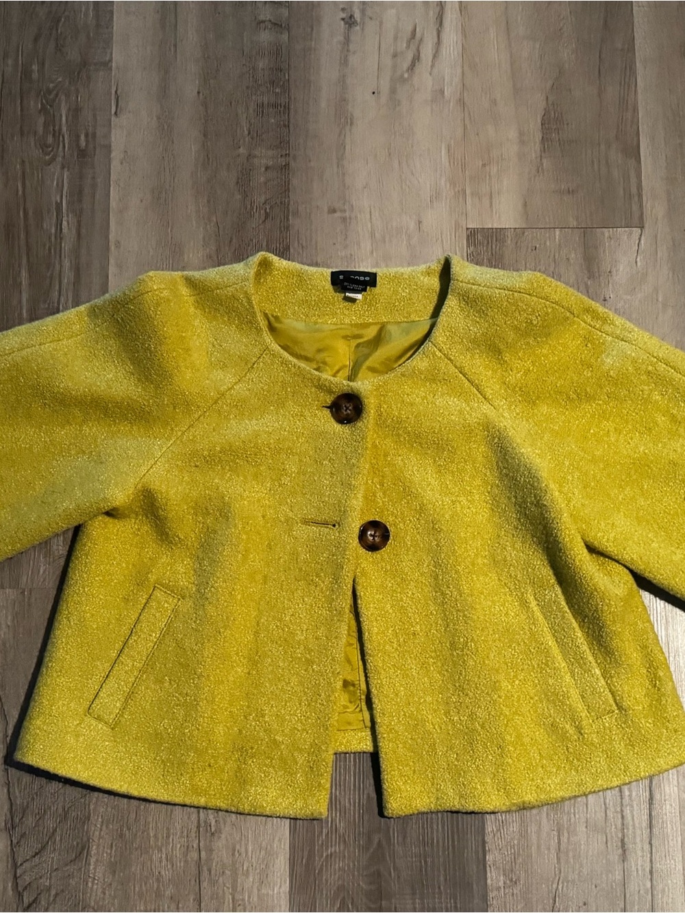 Spence Yellow Women's Bouclé Short Coat